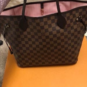 louis vuitton tote with pink inside